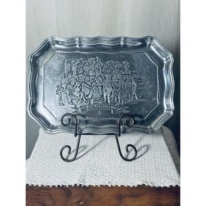 Wilton Armetale Serving Tray Silver Philadelphia 1682-1982 History USA